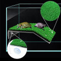 Fish Tank Lawn Turtle Basking Platform Turtle Climbing Platform with Suction Cup Simulation Turf Turtle Ramp Ladder for Aquarium. 