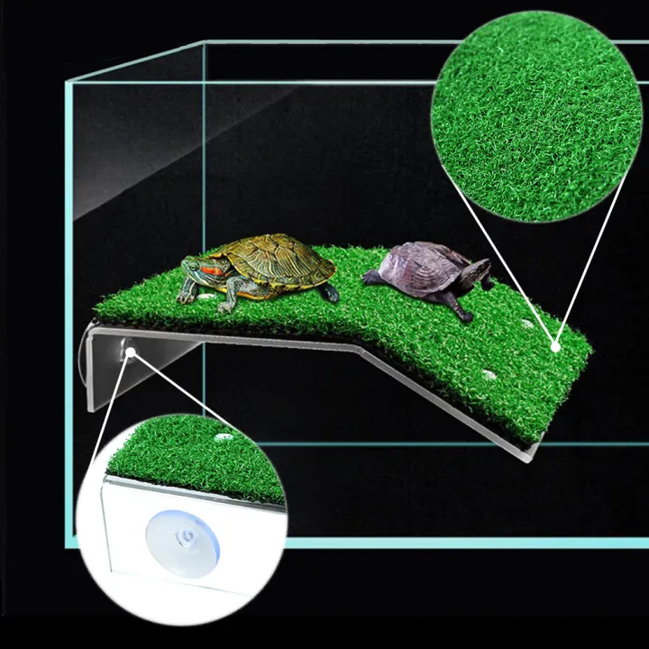 Fish%20Tank%20Lawn%20Turtle%20Basking%20Platform%20Turtle%20Climbing%20Platform%20with%20Suction%20Cup%20Simulation%20Turf%20Turtle%20Ramp%20Ladder%20for%20Aquarium%20-%20Image%202