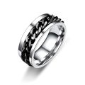 Ring Nepal Stainless Steel Ring Black Spinner Men. 