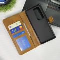 Vivo V60 Lite Cover - Light Brown - Premium Leather Flip Book Case With Card Holding Option and Cash. 