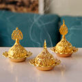 Mini Crown Retro Copper Hollow Out Incense Stick Burner Holder Golden Arab Burner Catcher Home Decoration Sandalwood Censer. 