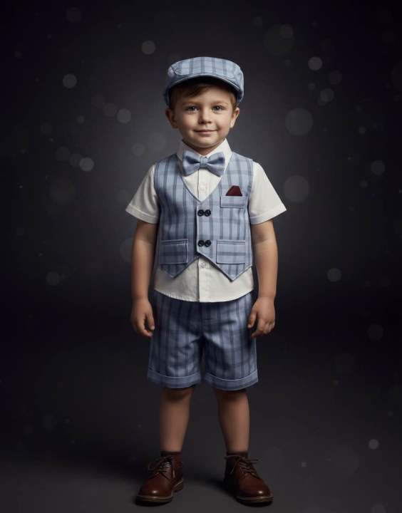 Premium%205-Piece%20Party%20Suit%20for%20Baby%20Boys%20(6%20Months%20-%207%20Years)%20%E2%80%93%20Sky%20Blue%20Check%20Waistcoat,%20Shorts%20&%20Cap%20Set%20with%20White/Black%20Shirt%20Options%20%E2%80%93%20Smart%20Casual%20Wedding%20&%20Birthday%20Outfit%20-%20Image%203