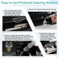MIRAVEXL 100ml Printhead Cleaning Kit Liquid Solution for Epson Brother Inkjet Printer Head Unclog Cleaner Repair Tool.