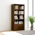 Bibliophile Book Shelf Shelving Stand Display Shelve Engineered Wood Bookshelf Showpiece Rack with Storage Cabinet by KARIGOR BD. 