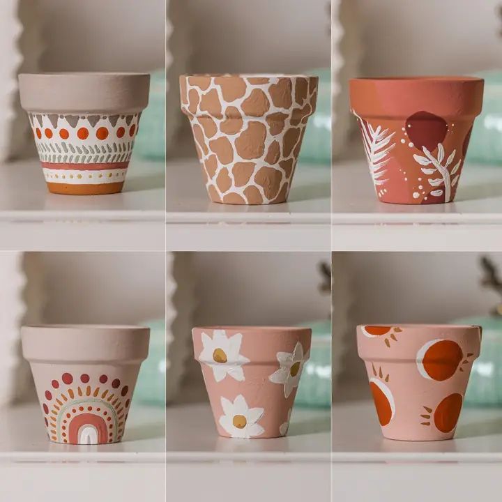 painted clay plant pot