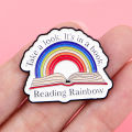 Bookworm's Delight Brooches For Women Books Enamel Pin Metal Badge Jewelry Clothing Backpack Accessories Reader Gifts.