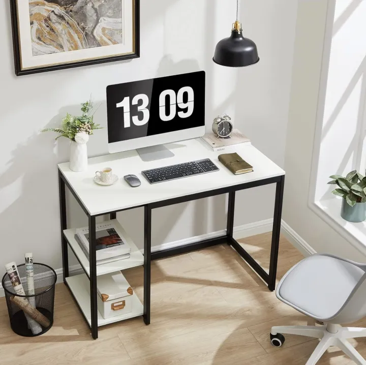 Computer%20Desk%2040%20inches%20with%202-Tier%20Shelves%20Sturdy%20Home%20Office%20Desk%20with%20Large%20Storage%20Space%20Modern%20Gaming%20Desk%20Study%20Writing%20Laptop%20Table,%20White%20Desk%20-%20Image%206