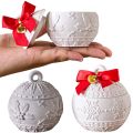 Christmas Relief Snows Berry Candle Jar Silicone Mold DIY Round Ball Storage Box Molds Plaster Resin Making Kit Xmas Crafts Deco.