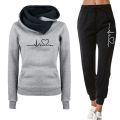 Jogging Hoodies Autumn Winter Quality Women's Tracksuit Casual Print Single Sport Pants Comfort Outdoors Daily Gym Woman Fashion. 
