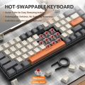 60% Wireless Mechanical Keyboard Bluetooth Dual Mode Hot-Swappable Mini 68-Key Red Switch for PC PS4 Xbox iPhone iPad. 