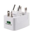 Universal Travel AC Adaptor All in One UK/ US/AU/EU/CA Multi Plug - White. 