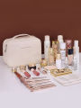 New PU leather makeup bag with large capacity, portable, and high-end outdoor feel, layered and multi-layer waterproof makeup ca.