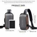Men's Anti-Theft Chest Bag, Fashionable Motorcycle and Casual Sports Sloping Backpack, Durable Oxford Fabric. 