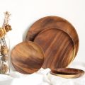 Wooden Plates Round Dinner Plates Tray Wooden Serving Platters for Home Decor, Food, Vegetables, Fruit, Charcuterie. 