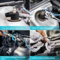3/8" 22mm Offset Oxygen Sensor Socket Wrench, O2 Sensor Removal Tool Kit Set, Engine Adapter Wrench for Lambda Sensor. 