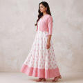 China Lilen Fabrics Gown 1piece long kurti different koti, Gown long kurti For Stylish Women / Girls Fashionable. 