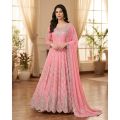 Georgette Embroidery New Stylish unready Made Party Long Gown Dress for women. 