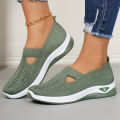 Women's athletic shoes, casual breathable slip-on, lightweight outdoor flat shoes, women's footwear, sneakers. 