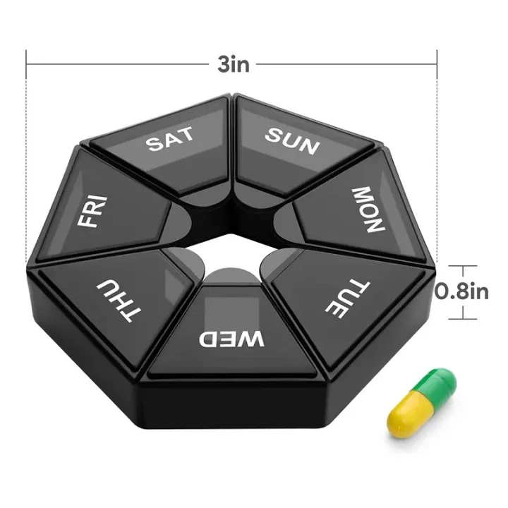 Weekly%207-day%20Pill%20Organizer%20Portable%20Travel%20Pill%20Box%20Multifunctional%20Small%20Medicine%20Case%20Black%20-%20Image%206