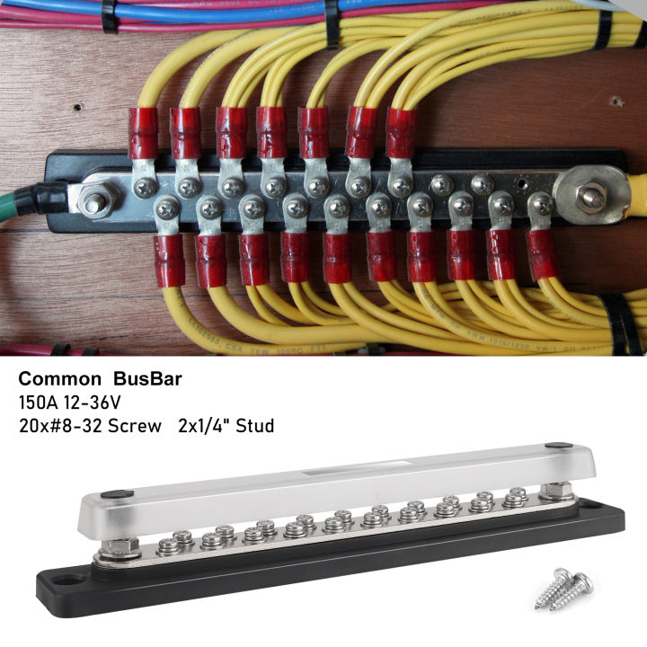 20%20Way%20Terminal%20Distribution%20Block%20Current%20Rating%20150A%2036V%20DC%20Terminal%20Copper%20Bus%20Bar%20For%20Car%20RV%20Marine%20Solar%20Truck%20Black%20-%20Image%205