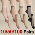 10/50/100 Pairs Women Transparent Thin Socks Fashionable Versatile They Are Soft Comfortable Lightweight Breathable Casual Socks. 