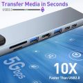 TYPE-C to HDTV 8 in 1" is a multiport adapter that expands the connectivity of devices with a USB-C port. .