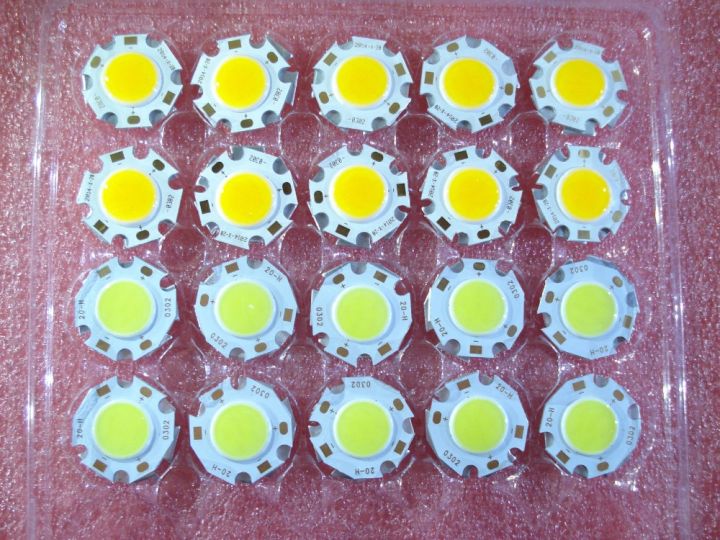 10Pcs 12V 2W COB LED Light Source Chips - Warm White DIY Lighting Panels For Car Lights & Projects