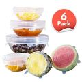 Kitchen Reusable Silicone Stretch Seal Lid Preservation Vacuum Food Storage Bowl Cover 6 Pcs Set. 