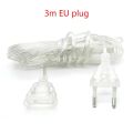 3M 5M Power Extension Cord For EU Plug LED Holiday Light String Extension Standard Switch Cable Christmas Curtain Light. 