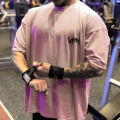 NEW Round Collar Sports T Shirt Oversize Cotton Summer Tee Training Running Shirt Man Streetwear Half Sleeve Men T-Shirt.