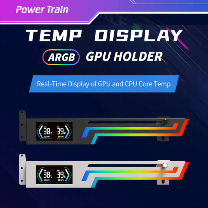 Trilon Display Graphics Power Train Z-X6 Temperature display Graphics Card Bracket 5V 3PIN ARGB ...