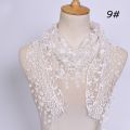 Women Embroidered Lace Tassel Scarf Triangle Fringe Solid Color Shawls Fashion Lightweight Prayer Hijab 150*40cm.