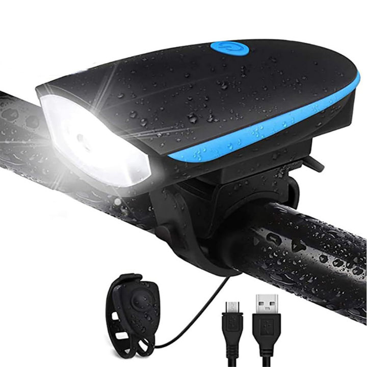 Bike Light with Horn Set,Rechargeable Bicycle Light with Bell,Bike Front Light for Electric Scooter, 3 Lighting Modes