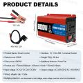 6000W Portable Smart Inverter 12V/24V/48V to 110V/220V AC with USB Port & Alligator Clamps for RVs Trucks Worldwide CE Certified. 