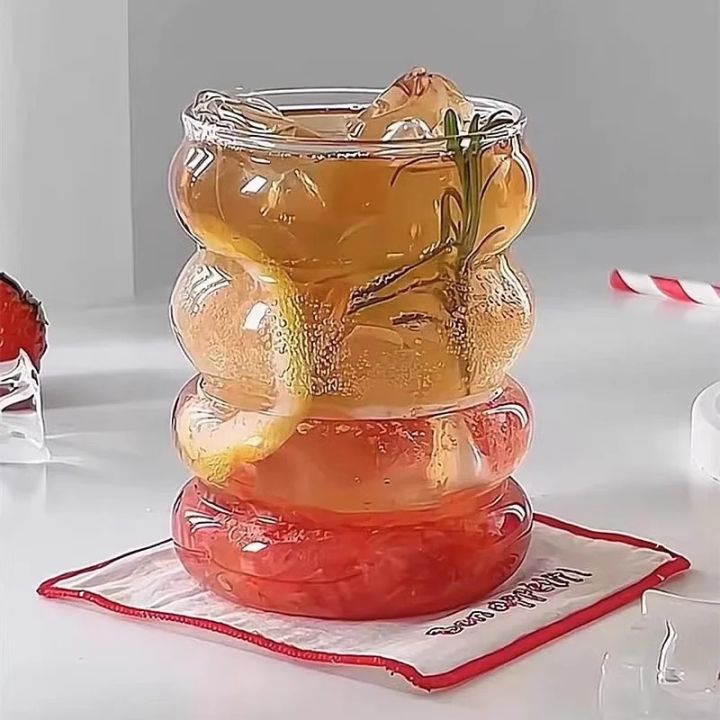 350ML Creativity Glass Cup Transparent Heat-resistant Caterpillar Shape Coffee Mug Drinking Glasses Juice Milk Beer Water Cup