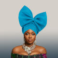 Exaggerated Big Bow Turban Cap African Women's Auto Gele Headtie Nigeria Wedding Geles Female Head Wraps Headpiece.