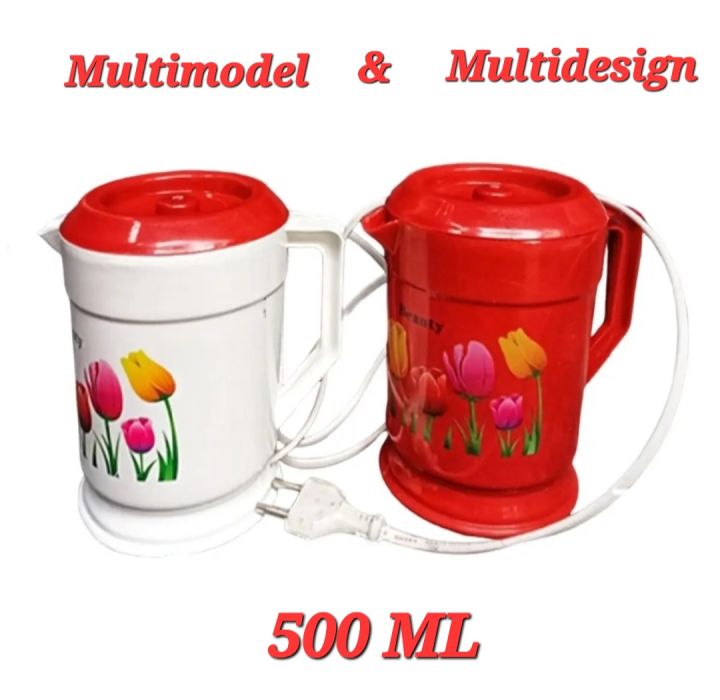 New White 0.5ltr/500 ML Mini Water Heater Jug Multicolor & Multidesign-1 Piece