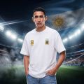 Premium Argentina Fan Edition Drop Shoulder White Color.