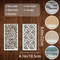 16pcs Reusable Geometric Pattern Stencils White Plastic Drawing Templates for DIY Furniture Canvas Tile Wall Floor Glass Window. 