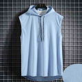 Solid Color 2023 Brand New Men's Tank Tops Vest Sleeveless Tees For Male Hooded Man Vests Tops Hip Hop Men Tank Top T shirt. 