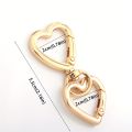 2pcs Heart Shape Keychains Metal Spring Keyring Chain Buckle for Keychains, DIY Bag, Craft Making, Purse and Handbag. 
