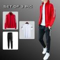 Set of 3 pcs [Pullover  Jacket,Tshirt & Trouser] |Summer| For Men. 
