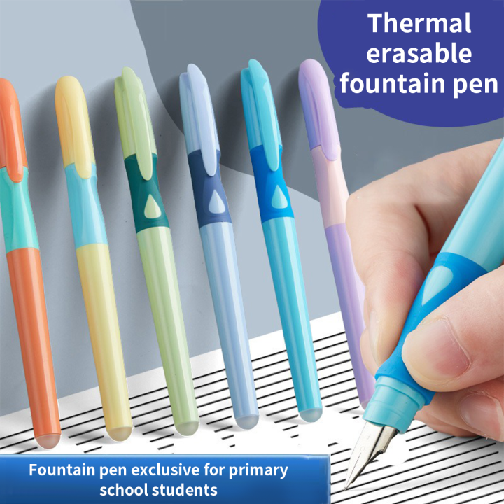 Kawaii Stance Pen Soft Grip, Erasable Replaceable Ink Children's Writing Posture Training Pen School Student Stationery Supplies