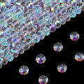 Austrian Crystal White AB Glass Beads 3/4/6/8Mm Transparent With Hole Loose Beads For Diy Jewelry Making Bracelet Craft Supplies.