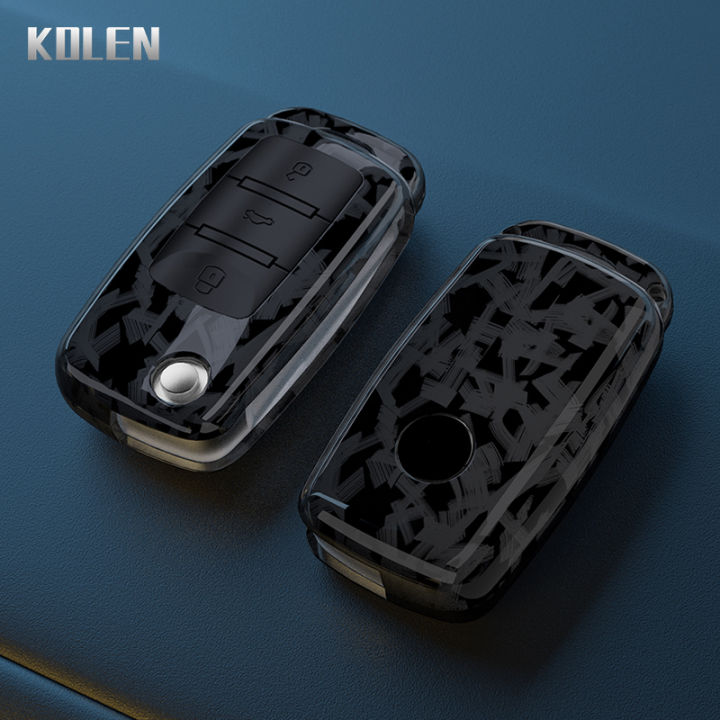 ABS%20Carbon%20Fiber%20Car%20Key%20Case%20Cover%20Shell%20For%20VW%20Volkswagen%20Polo%20Golf%20Passat%20Beetle%20Tiguan%20Seat%20Leon%20Altea%20Skoda%20Octavia%20Kodiaq%20-%20Image%204