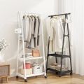 Standing Coat Rack Triangle Pulley Clothes Racks With Wheels Household Simple Cool Coat Shelf Bedroom Hanging Clothes Storage. 