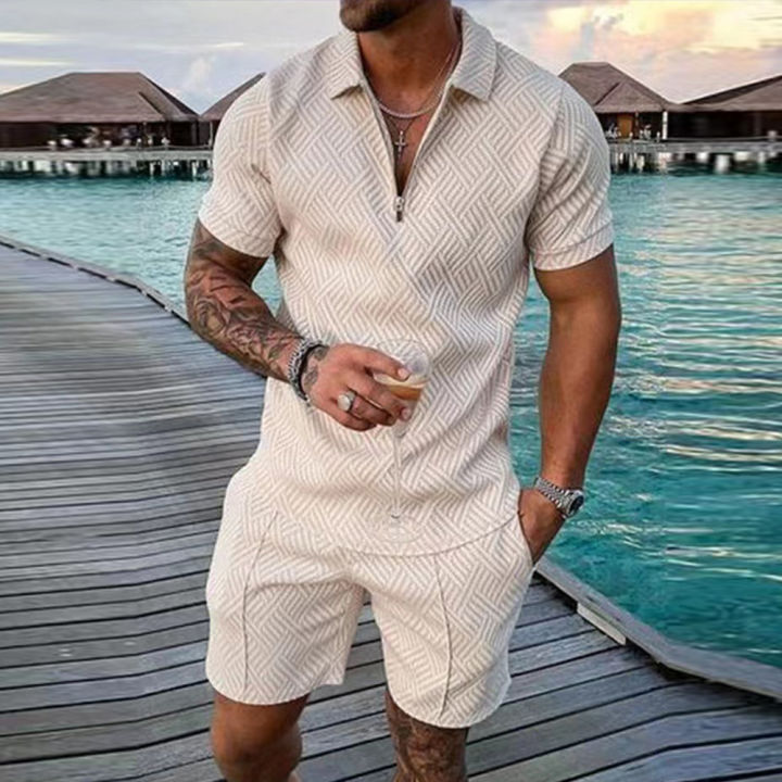 Men's%20Athletic%20T-Shirt%20Set%20Casual%20Mesh%20Lapel%20Short%20Sleeve%20Pullover%20Tops+Shorts%202-Piece%20Solid%20Thin%20Sporty%20Suits%20Black%202pcs%20Sets%20-%20Image%205