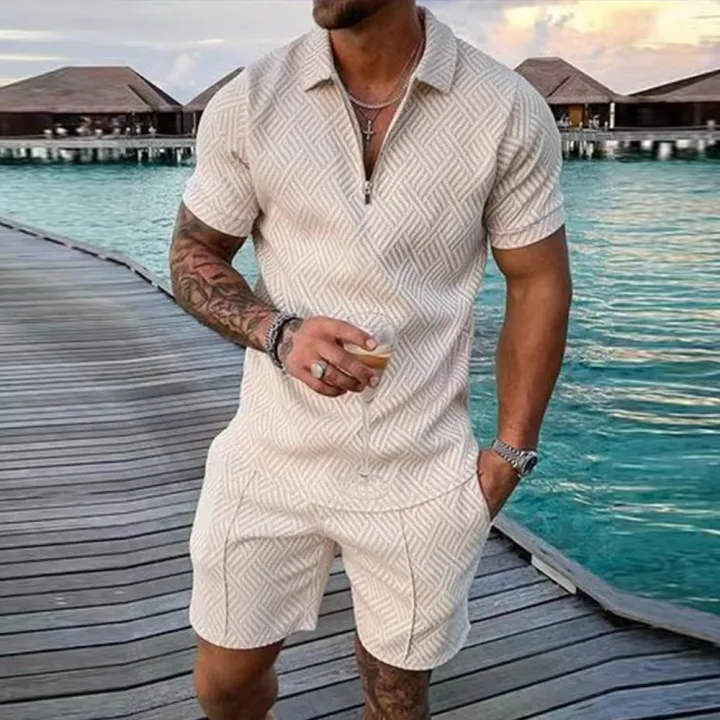 Men's%20Athletic%20T-Shirt%20Set%20Casual%20Mesh%20Lapel%20Short%20Sleeve%20Pullover%20Tops+Shorts%202-Piece%20Solid%20Thin%20Sporty%20Suits%20Black%202pcs%20Sets%20-%20Image%205