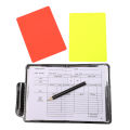 1set Red and Yellow Card Kit Football Referee Tools With Football Captain Armband Whistle CoinLeather bag Pencil Paper.
