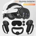 Silicone Cover Set for Oculus/Meta Quest 3, VR Accessories Protective Cover Controller Grips Cover, Headset Cover and Face Cover.